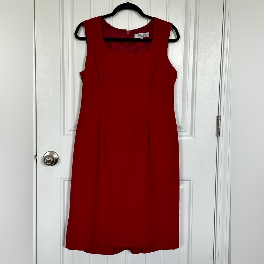 Kasper Red Sleeveless Sheath Dress EUC Size 10
